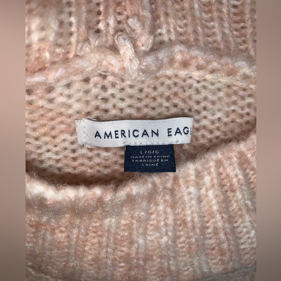 American Eagle Fair Isle Mockneck Soft Sweater in Camel - Large - Picture 4 of 7